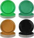 60Pcs Green and Brown Plates 9” Green Black Party Paper Plates Hunting Theme Birthday Platters Disposable Tableware for Camo Army Hunting Theme Party Decorations
