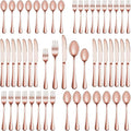 40 Pcs Rose Gold Silverware Set Service for 8, Premium Stainless Steel Flatware Set, Cutlery Utensil Set, Durable Home Kitchen Eating Tableware Set, Include Fork Knife Spoon Set, Dishwasher Safe