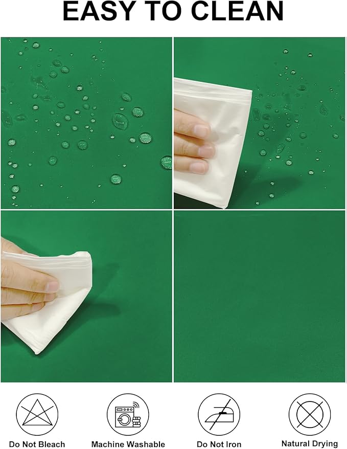 Fokitut 2 Pack Waterproof Round Tablecloth, 60 Inch, Stain Resistant and Wrinkle Polyester Table Cloth, Fabric Table Cover for Kitchen Dining, Wedding, Party, Holiday Dinner-Emerald