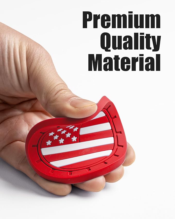 4 Pack Car Cup Coasters, Universal American Flag Non-Slip Silicone Cup Holder Inserts, Car Interior Accessories, Red