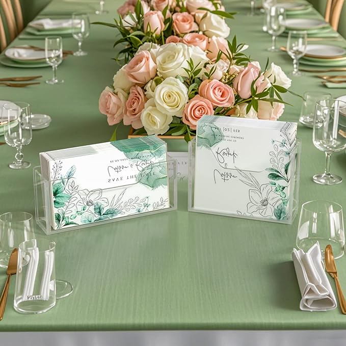 Transparent Acrylic Napkin Holder Clear Guest Paper Disposable Hand Towel Dispenser Tray Organizer For Table Home Kitchen Restaurant and Hotel Business