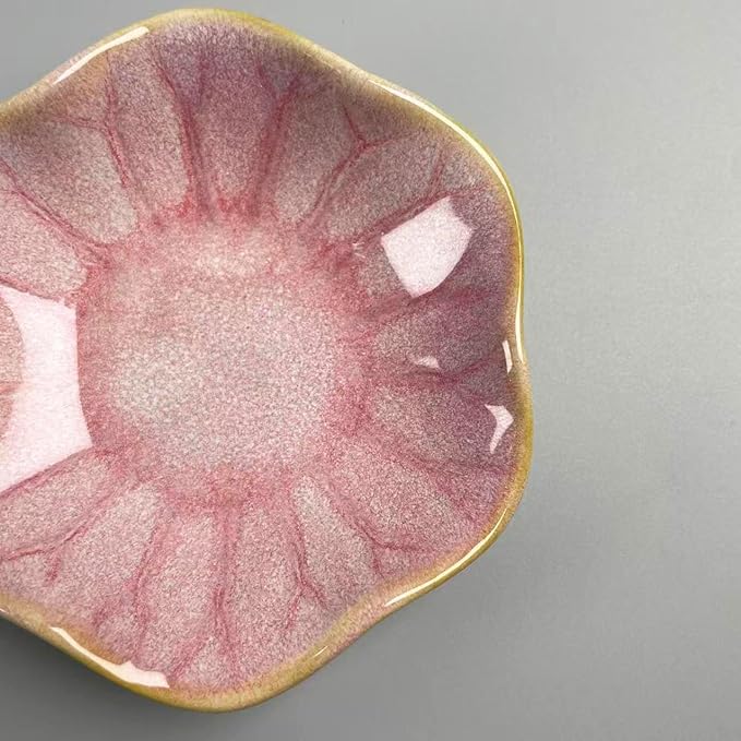 Jewelry Dish Tray - Ceramic Trinket Tray for Rings, Keys, Earrings | Decorative Key Bowl for Women, Gift for Friends, Sisters, Daughter, Mother, Lotus leaf shap, Jewelry Trays (Pink)