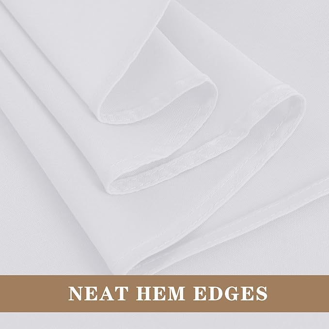 Fitable 6 Pack White Tablecloths for Round Tables - 108 Inches in Diameter - Stain Resistant and Washable Table Clothes, Polyester Fabric Table Covers for Wedding, Party, Banquet, Formal Events