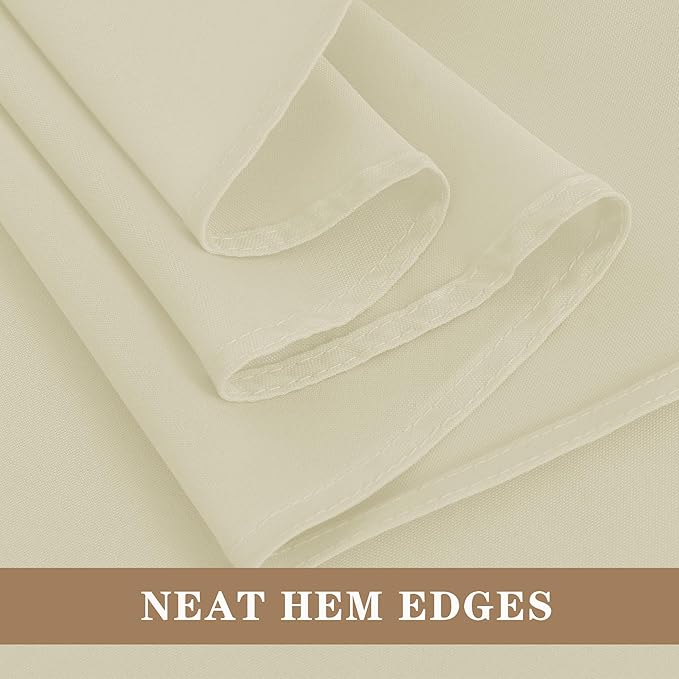 Fitable 6 Pack Ivory Round Tablecloths - 120 Inches in Diameter - Stain Resistant and Washable Table Clothes, Polyester Fabric Table Covers for Wedding, Party, Banquet, Formal Events