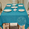 BALCONY & FALCON Rectangle Tablecloth Washable Wrinkle Resistant and Water Proof Table Cloth Decorative Linen Fabric Tablecloths for Dining Parties Kitchen Wedding and Outdoor Use (Lake Blue, 57x85)