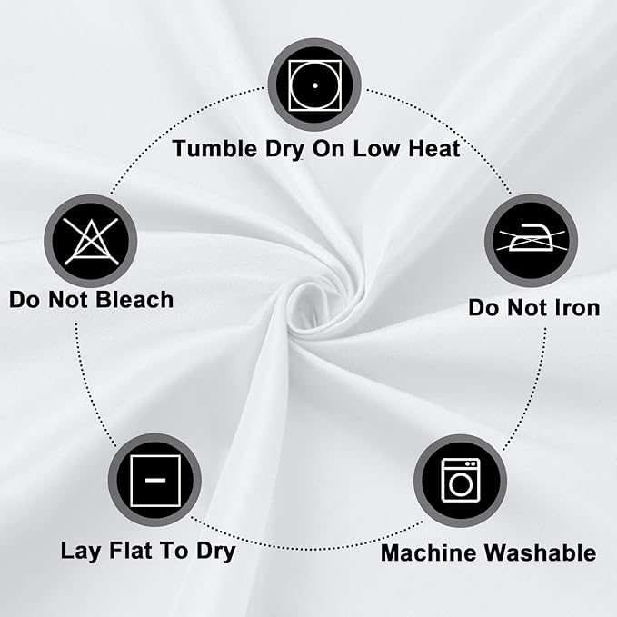PureFit 10 Pack Rectangle White Table Cloths 60 x 102 Inch for 6Ft Tables, Stain and Wrinkle Resistant Table Linens for Home Use, Wedding, Party, Banquet and Camping