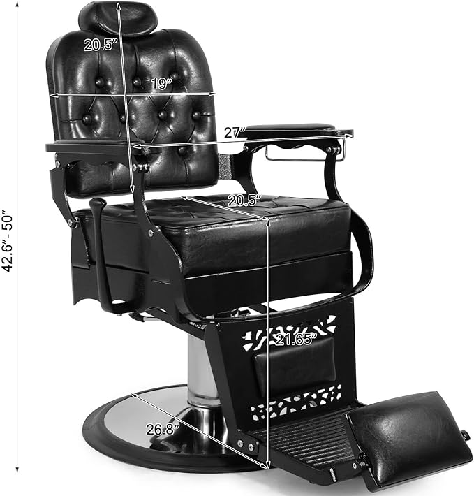 Artist hand Vintage Barber Chair Heavy Duty Hydraulic Recline Salon Chair Classic Barber Chairs for Hair Stylist Tattoo Chair Barber Salon Equipment