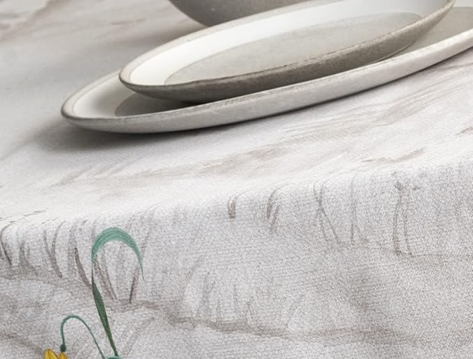 Maison d' Hermine Table Cloth Rectangle Table 100% Cotton 54 x 72 Inches Tablecloth Reusable Decorative for Dining Room Farmhouse Home Valentines Day Decorations Spring Summer - Basse Cour