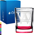 Personalized Square Shot Glasses Red Bottom 2oz Engraved Initial and Name Custom Gifts, Weddings, Birthdays, Party, Event, Decorations