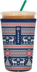Sok It JavaSok Iced Coffee & Cold Soda Insulated Neoprene Cup Sleeve (Sweater Weather, Medium: 22-28oz)