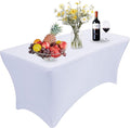 RELIANCER 1 Pack Stretch Spandex Table Covers for Rectangular Tables,8FT Elastic Fitted Tablecloth,Universal Rectangular Table Cloth Protector for Outdoor Party,Wedding,Bar,Birthday,Banquet,Events