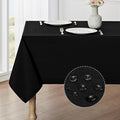 Rectangle Tablecloth Waterproof 60x104 inch Linen Textured Table Cloth Stain and Wrinkle Resistant Washable, Decorative Fabric Table Cover for Dining, Party and Camping, Black