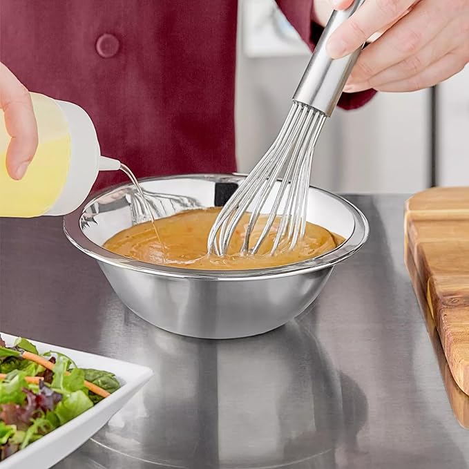 Stainless Steel 1.5 QT Mixing Bowl | Home & Commercial Quality | Flat Bottom | Cooking, Baking, Meal Prep [1PK]