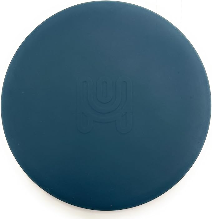 Happitasa 4.25 Inch Bar Mat Style Silicone Beverage Coasters, Set of 6 with Holder (Smoky Blue)