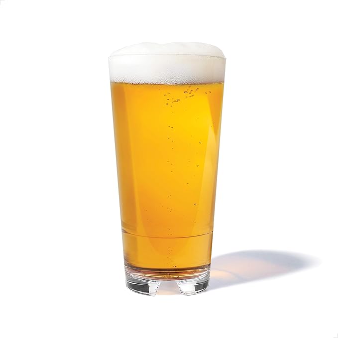 TOSSWARE RESERVE 20oz Stacking Cooler, SET OF 24, Premium Quality, Dishwasher Safe & Heat Resistant Unbreakable Plastic Beer Glasses, Clear