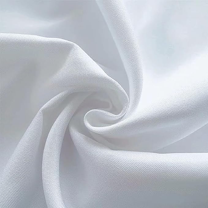 10 Pack White Table Cloth 60 x 102 Inch Polyester tablecloths for 6 FT Rectangle Tables, Stain and Wrinkle Resistant Washable Fabric White Table Covers for Parties