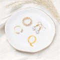 ProCase Ceramic Jewelry Tray, Initial Ring Dish Trinket Plate Engagement Gift, Small Personalized Monogram Ring Bowl for Wedding, White Decorative Jewelry Holder for Women Vanity -Letter Q