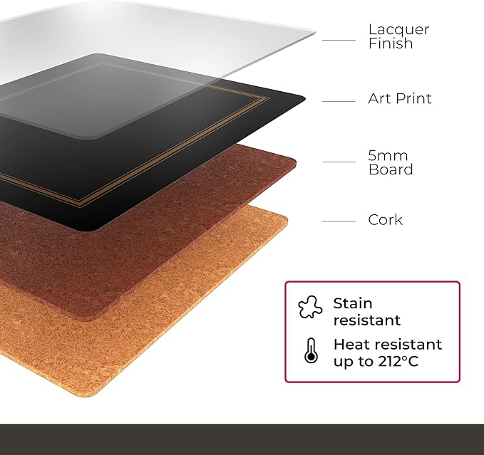 Pimpernel Millennial Pink Placemats, Set of 4 – (15.7" x 11.7") Elegant Blush Rose Dining Table Mats with 5mm Cork Backing, Heat & Stain Resistant Lacquer Finish, Rectangular Design