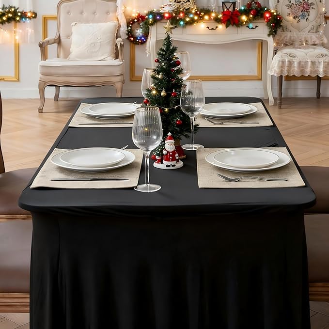 Linen Fabric Placemats Set of 4, Machine Washable, Heat Resistant, Wrinkle Free, Thick Polyester Kitchen Place Mats for Dining Table (Beige)