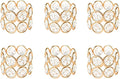 Crystal Metal Napkin Rings Set, Elegant Wedding/Party Table Decor, Shiny Holiday Dinner Accessories Bulk, Bridal Shower Gift, Anniversary, Christmas, Home Decor Essentials (Gold, 6-Pcs)
