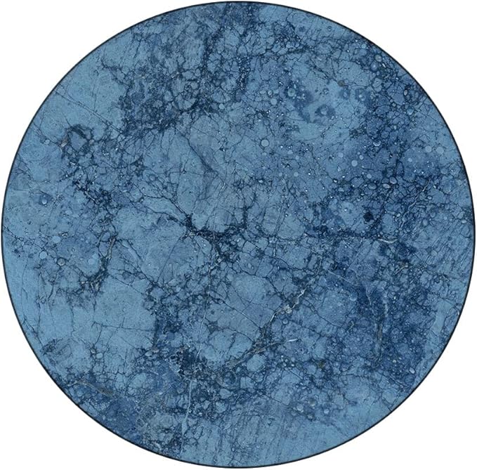 Small Round Tablecloth, Marble Washable Polyester Table Cloth for, Abstract Crack Pattern, Fit Round Tables 61inch Diameter, for Wedding Party Dining Banquet Use, Blue