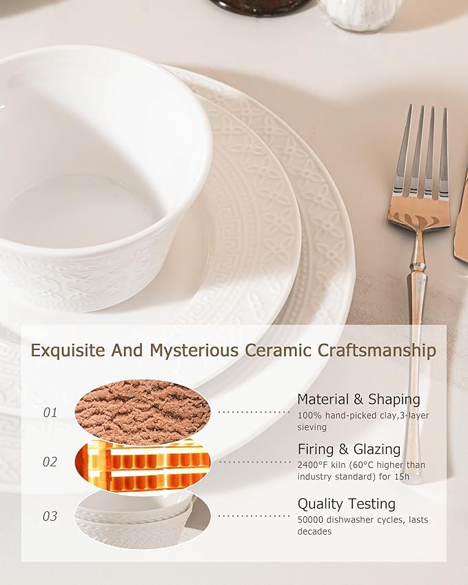 Dinnerware sets plates and bowls sets modern plates,Ceramic Dinnerware Sets,12 Pieces Porcelain Lightweight Plates,Scratch Resistant Dish Set (style - 6, 4 - Set (12pcs))