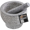 GORILLA GRIP Heavy Duty XL Mortar and Pestle Set with Slip Resistant Base, 4 Cup, 100% Granite Stone Molcajete Guacamole Bowl, Grind Seeds, Spices, Crush Garlic, Kitchen Muddler for Fresh Herbs, Gray
