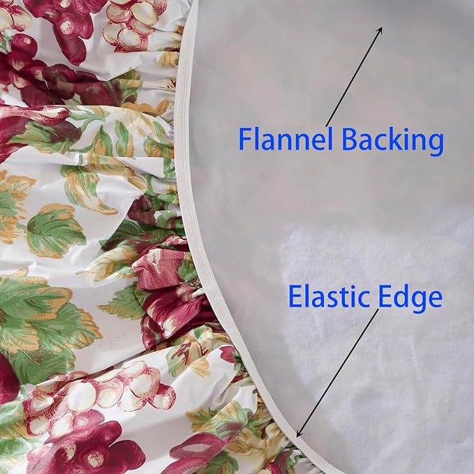 Walrus Round Vinyl Fitted Tablecloth with Flannel Backing Elastic Edge Design Table Cover Waterproof Oil-Proof PVC Table Cloth Stain-Resistant Best for 45"-56" Round