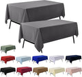 2-Pack 60x84 inch Grey Table Cloths, Solid Stain and Wrinkle Resistant Oblong Tablecloth, Premium Plain Weave Polyester Fabric Rectangle Table Linen Covers for Hotel, Banquet