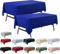 2-Pack 60x102 inch Royal Blue Table Cloths, Solid Stain and Wrinkle Resistant Oblong Tablecloth, Premium Plain Weave Polyester Fabric Rectangle Table Linen Covers for Hotel, Wedding