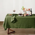 Talasily Linen Tablecloth 100% Pure Linen Table Cloth 60x120 Inches Rectangle Tablecloths Washable Cloths for Kitchen, Dining, Buffet Parties, Holidays, Picnic, Weddings and Restaurants-Green