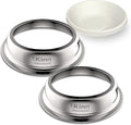 Kinn Kleanbowl Pet Bowl Stainless Steel Frame with Compostable Refills, 24 oz (Pack of 2) – Spill-Proof Stable Disposable Pet Bowls for Easy Cleaning and Healthy Pets, No Plastic