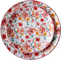Porcelain Floral Plates 8 Inches &10 Inches 4 Pieces Total,Ceramic Dessert Plate,Appetizer Salad Plate Set, Dinnerware Dinner Plates for Kitchen,Cake Snacks