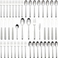 45-Piece Forged Hammered Stainless Steel Flatware Cutlery Set for 8, SXY INOX Includes 8 sets and 1 Butter Knife,1 Serving Tablespoon,1 Cold Meat Fork,1 Pierced Tablespoon,1 Suger Spoon
