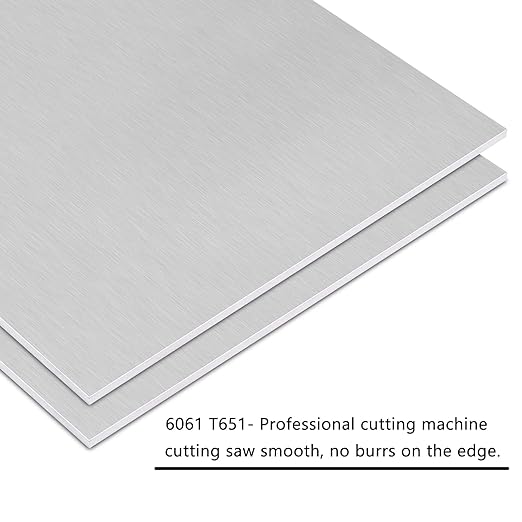 2Pack 6061 T651 Aluminum Sheet Metal 6 x 16 x 1/16 (0.06”) Inch Plain Thin Aluminum Plate Covered with Protective Film, Heat Treatable Rectangle 1.5mm Aluminum Metal Plate for Industrial, Crafting