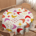 Mid Century Modern Round Tablecloth, Vintage Abstract Colorful Geometrics Modern Art Tablecloth for Home Party Dining Room Kitchen Decor 36Inch(90cm)