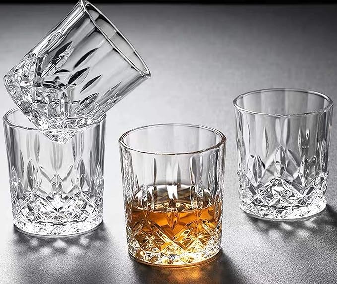 Set of 6 Crystal Whiskey Glasses - 11 oz Double Old Fashioned Tumbler, Perfect for Bourbon, Vodka, and Cocktails (Set of 6)