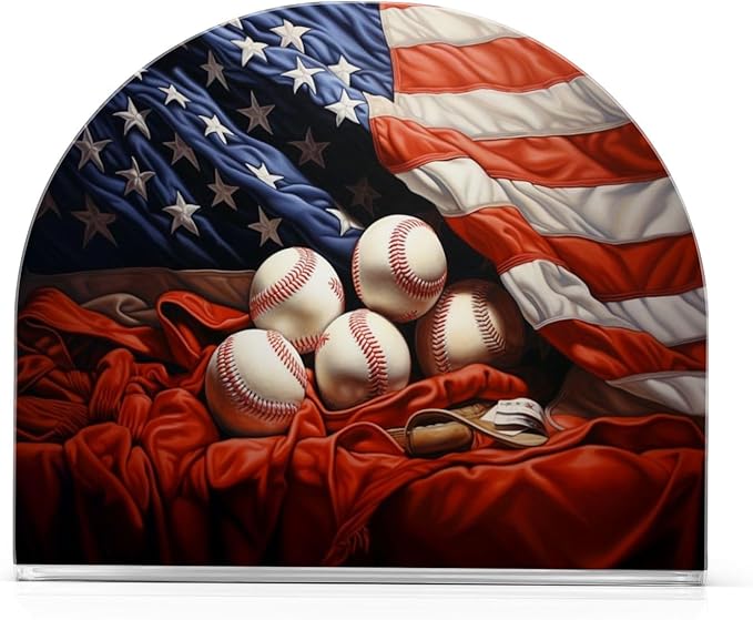 Napkin Holder American Flag Baseball Crystal Clear Acrylic Napkin Holders Paper Napkin Holder Dining Table Dispenser for Kitchen Restaurant Home Decor Bar Accessories