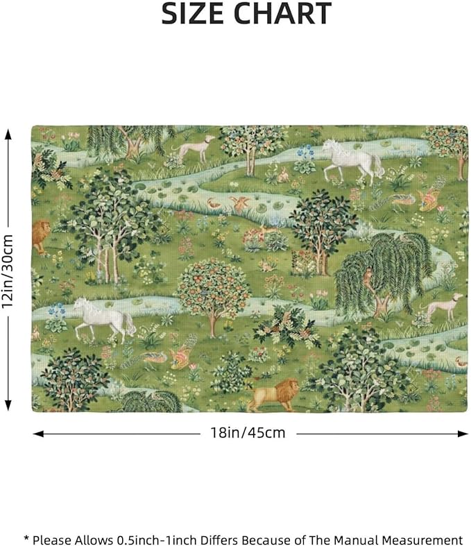 William Morris Floral Prints Placemats for Dining Table Placemat Set of 6 Table Settings Table Mats for Home Kitchen Holiday Decoration Strawberry Thief-2