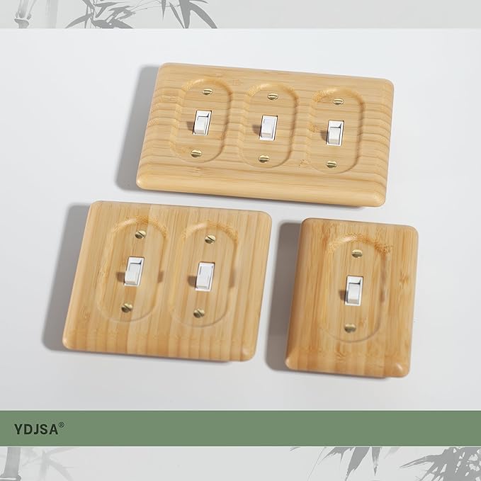 Decorative Light Switch Covers Bamboo Wood Switch Plate Covers Single Toggle Stylish Wood Switch Plate Covers