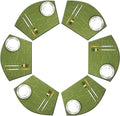 Wedge Placemats for Round Table Woven Vinyl Easy Wipe Plastic Non Slip Table Mats Set of 6（Green）