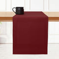 D'Moksha Homes Linen Table Runner 36 Inches - 100% Pure Linen Dark Red Small Table Runner 14 x 36 Inch for Dresser, Coffee Tables, Valentines, Spring - Machine Washable