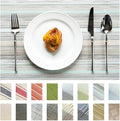 Placemats Set of 8 Vinyl/Plastic Woven Place Mats for Kitchen Table Indoor/Outdoor Washable Placemat Wipeable Dining Table Mats (Turquoise,8)