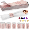 Christmas Napkin Rings Set of 100, 2 Colors in 1, Reusable Adjustable Napkin Bands for Holiday Parties, Wedding, Thanksgiving Table Decor, Waterproof Tear-Proof (Rose Gold) Great Gift Idea