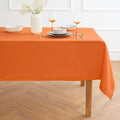 Solino Home Linen Tablecloth for Rectangle Tables 60 x 90 Inch - 100% Pure Linen Persimmon Orange Table Cloth - Fete, Machine Washable Cloth Tablecloth for Spring, Easter