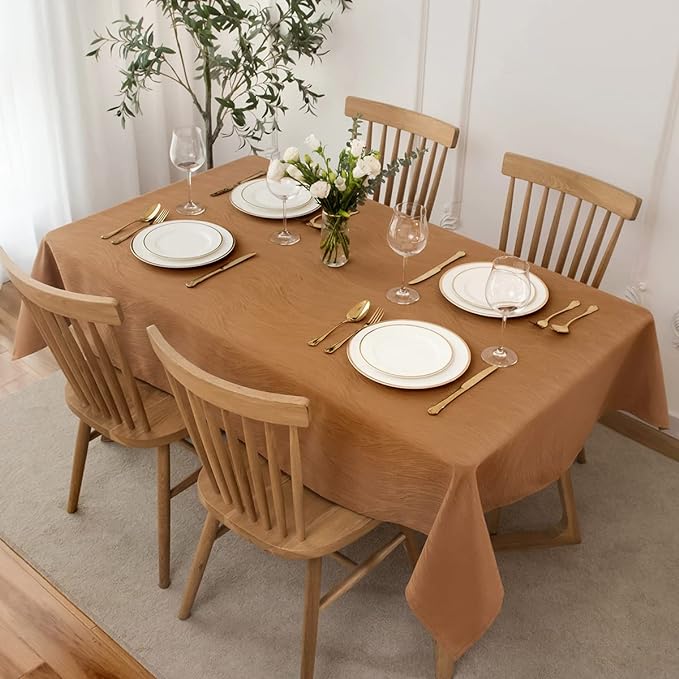 maxmill Harvest Swirl Design Table Cloth Waterproof Wrinkle Resistance Heavy Weight Soft Tablecloth for Fall Harvest Thanksgiving Dinning Tabletop Decoration Square 70 x 70 Inch, Fall Leaf