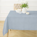 Solino Home Dusty Blue Linen Tablecloth 60 x 156 Inch - 100% Pure Linen Hemstitch Table Cloth for Rectangle Tables - Classic Hemstitch, Machine Washable Tablecloth for Winter, Spring, Easter