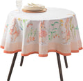 Maison d' Hermine Table Cloth Round Table 100% Cotton 69 Round Inches Tablecloth Reusable Decorative for Dining Room Farmhouse Home Valentines Day Decorations Spring Summer - Bunny Party