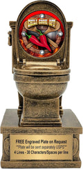 Decade Awards Action Pedestal Gold Toilet Bowl Trophy with Optional Inserts - Custom Engraved Plate On Request (7 Inch Tall)
