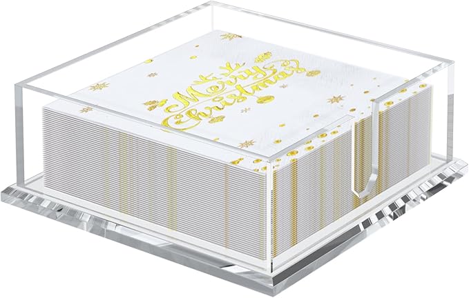 Transparent Acrylic Napkin Holder Clear Guest Paper Disposable Hand Towel Dispenser Tray Organizer For Table Home Kitchen Restaurant and Hotel Business